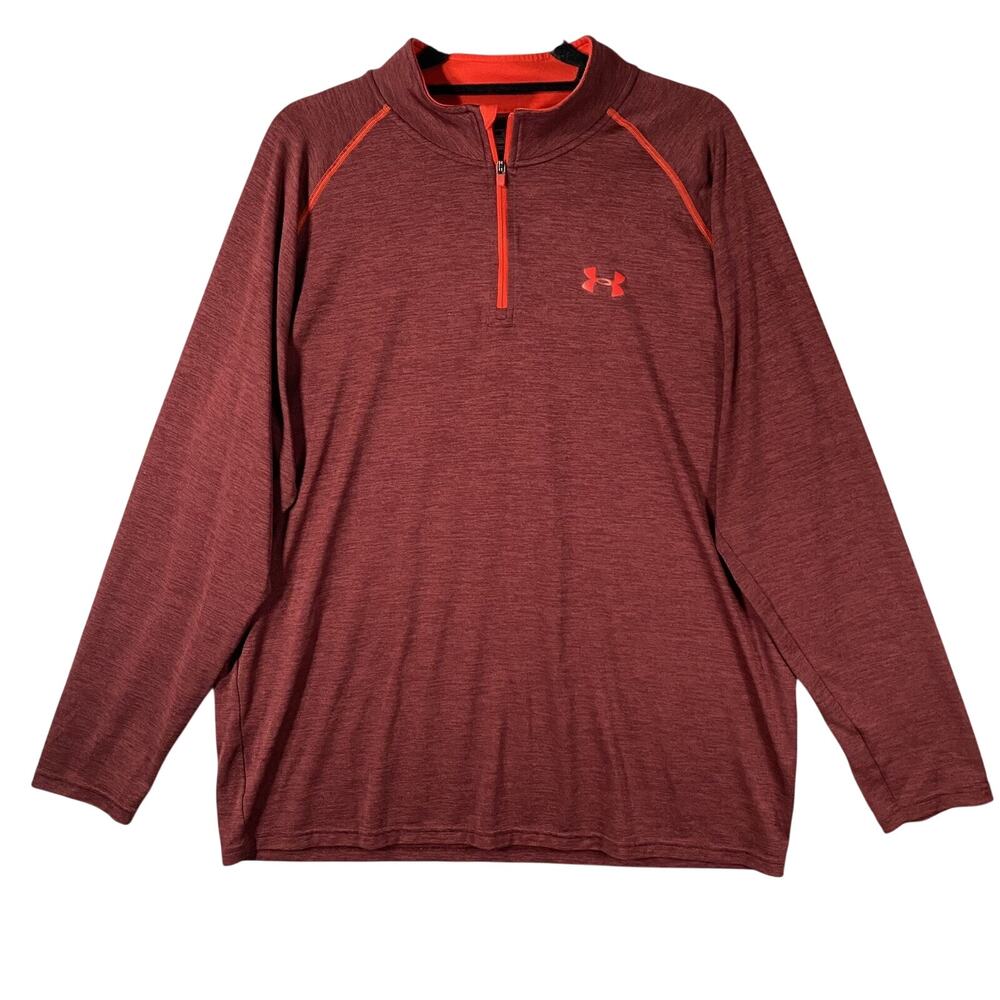 Under Armour Heatgear Loose 1/4 Zip Pullover Sweatshirt Red Men’s Size XL